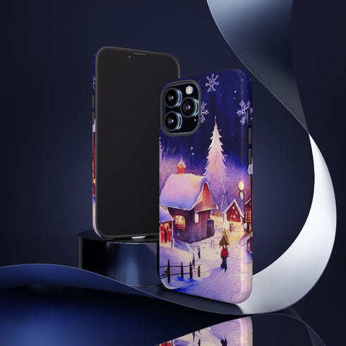 Christmas Homes in the Snow - Impact Resistant Phone Case